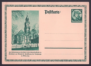 1933 'Commemorating the Ceremony at the Garrison Church in Potsdam Marking the Opening of the Reichstag, March 21, 1933', Third Reich Nazi Propaganda Postcard