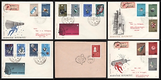 1964–1965 Soviet and American Orbital Missions in Polish Philately, Polish People's Republic, Group of Commemorative Covers with Pictorial Cancellations