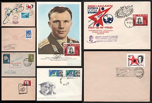 1962–1968 Early Soviet Cosmonauts in Polish Postal Issues, Polish People's Republic, Group of Commemorative Covers with Pictorial Cancellations