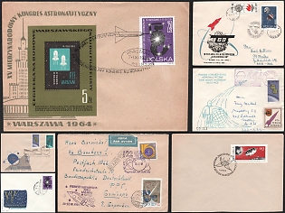 1962–1969 Astronautical Congresses and Space Age Anniversaries, Polish People's Republic, Group of Commemorative Covers with Pictorial Cancellations