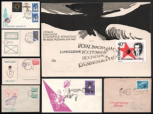 1962–1966 First Space Shows and Official PZF Invitations in Poland, Polish People's Republic, Group of Commemorative Covers with Pictorial Cancellations