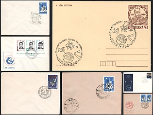 1964–1984  Telecommunications and Soviet Missions , Polish People's Republic, Group of Commemorative Covers with Pictorial Cancellations