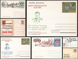 1968–1986 Space and Historical Anniversaries, Polish People's Republic, Group of Commemorative Postal Stationery Covers and Postcards