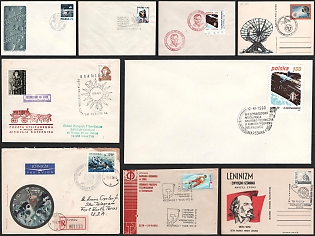 1970-1980 Polish Cosmonautics, Interkosmos and Astronomy, Polish People's Republic, Airmail, Group of Commemorative Covers with Pictorial Cancellations