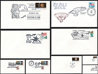 1989-1991 Souvenirs of US space clubs and sci-fi conventions, United States, Group of Commemorative Covers with Pictorial Cancellations
