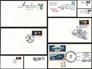 1990-1991 Philatelic Commemorative Issues of US Space Clubs and Conventions, United States, Group of Commemorative Covers with Pictorial Cancellations