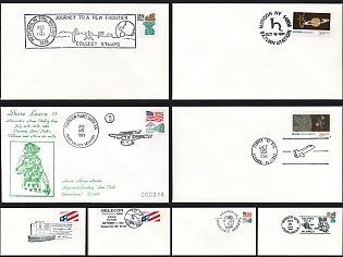 1989-1991 Sci-Fi Conventions, Voyager Saturn Missions and Aerospace Anniversaries, United States, Group of Commemorative Covers with Pictorial Cancellations