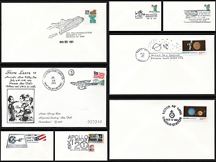 1989-1991 Voyager Uranus Missions, Star Trek Conventions and Named Aerospace Postal Stations, United States, Group of Commemorative Covers with Pictorial Cancellations