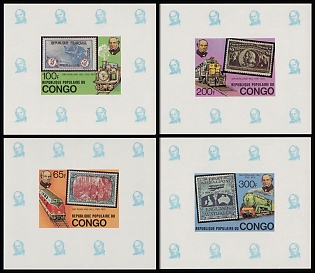 1979 Centenary of the Death of Sir Rowland Hill, Republic of the Congo, Imperforate Variety Souvenir Sheets, Complete Set