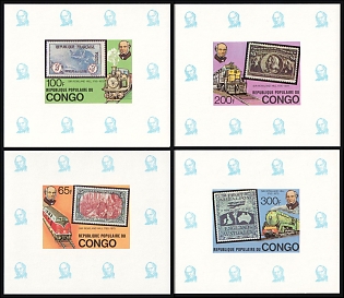 1979 Centenary of the Death of Sir Rowland Hill, Republic of the Congo, Imperforate Variety Souvenir Sheets, Complete Set
