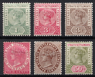 1892-99 Straits Settlements, Malaysia, British Colonies, Queen Victoria