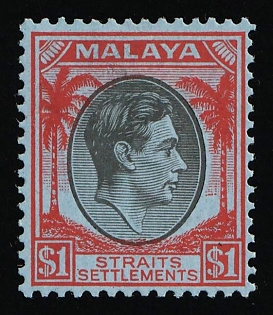 1936 1D Straits Settlements, Malaysia, British Colonies, King George VI