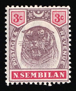 1895-99 3c Negri-Sembilan, Malaysian States, British Colonies