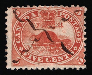 1859 5c Canada, British Colonies, Pale Red