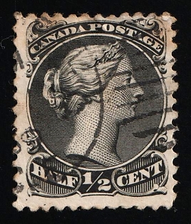 1868-71 0.5c Dominion of Canada, Queen Victoria, Black