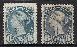 1893 Dominion of Canada, Queen Victoria, Pale Bluish Grey + Bluish Slate