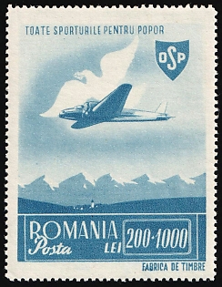 1945 200l + 1000 Romania, Airmail, Complete Set