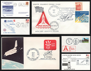1976-86 Space Shuttle, United States, Space Exploration, Group of Commemorative Covers with Pictorial Cancellations