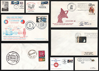 1972-89 'Apollo-Soyuz' Mission, United States, Space Exploration, Group of Commemorative Covers with Pictorial Cancellations