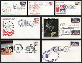 1976-82 'Viking' Missions to Mars, United States, Space Exploration, Group of Commemorative Covers with Pictorial Cancellations