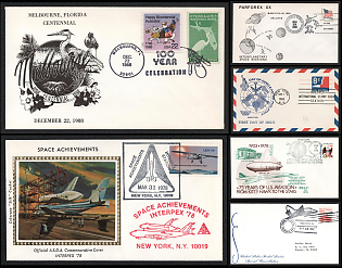 1968-88 Space Achievements, United States, Space Exploration, Group of Commemorative Covers with Pictorial Cancellations