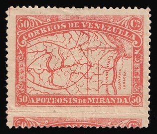 1896 50c Bolivarian Republic of Venezuela, Fiscal Stamp, SHIFTED Perforation