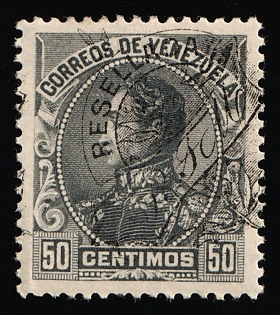 1900 50c Bolivarian Republic of Venezuela, Fiscal Stamp, SHIFTED Overprint