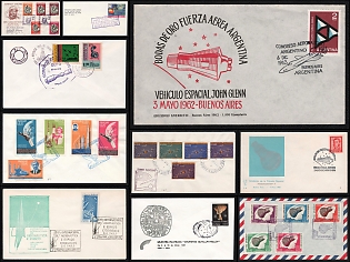 1962-86 Rocketry, Argentina, Ecuador, Paraguay, Space Exploration, Group of Commemorative Covers with Pictorial Cancellations