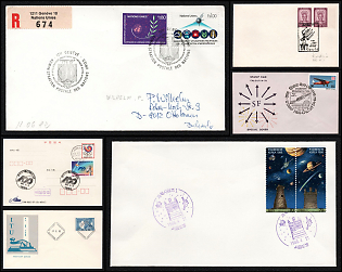 1965-86 Satellites, Finland, India, Korea, Space Exploration, Group of Commemorative Covers with Pictorial Cancellations
