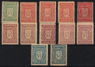 1908-14 3k Belozersk Zemstvo, Group of Stamps, Different Types