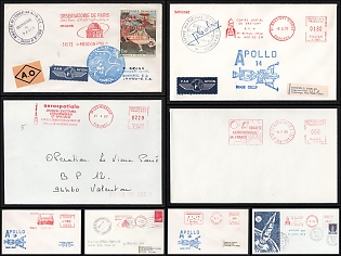 1970-87 'Apollo', French Astronomical Society, France, Space Exploration, Group of Commemorative Covers with Meter Cancellations