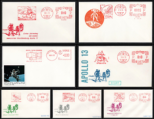 1970-71 'Apollo', Switzerland, Space Exploration, Group of Commemorative Covers with Meter Cancellations