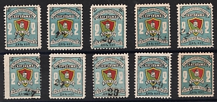 1904-07 2k Bugulma Zemstvo, Different Control Numbers, Group of Stamps