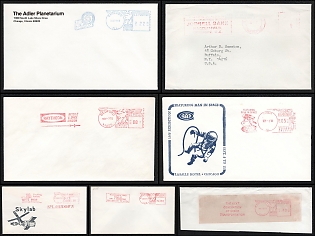 1966-87 Space Achievements, United States, Space Exploration, Group of Commemorative Covers with Meter Cancellations