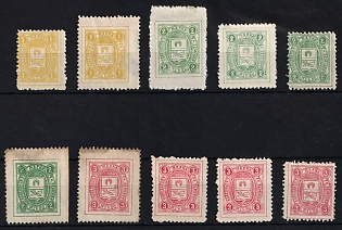 1904-08 Kobelyaki Zemstvo, Group of Stamps, Different Types