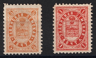 1894-95 1k, 5k Zadonsk Zemstvo, Group of Stamps