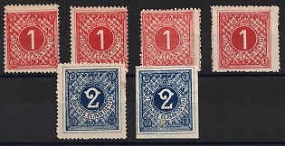 1895 1k, 2k Zenkov Zemstvo, Group of Stamps
