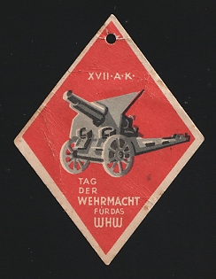 1933-1945 'Wehrmacht Day. Winter Relief Work', Third Reich Nazi Germany Propaganda, Cardboard badge