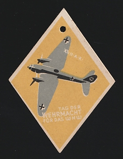 1933-1945 'Wehrmacht Day. Winter Relief Work', Third Reich Nazi Germany Propaganda, Cardboard badge