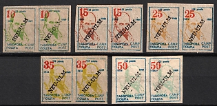 Neu-Ulm, 135th Anniversary of the Birth of Taras Shevchenko, Ukraine, DP Camp, Displaced Persons Camp, Imperforate Pairs, Private Issue