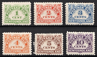 1938 Newfoundland, Canada, British Dominion, Postage Due Stamps, Complete Set