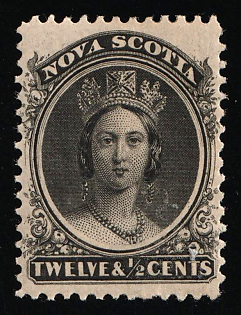 1860-63 12.5c Nova Scotia, Canada, British Self-Governing Colony, Yellow Paper