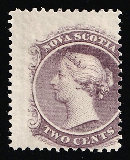 1860-63 2c Nova Scotia, Canada, British Self-Governing Colony, White Paper, Shifted Perforation
