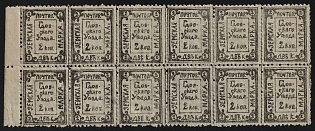 1893 2k Gdov Zemstvo, Marginal Block 6x2, All 3 Types