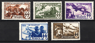 1944 Belgian Flemish Legion, Germany, Unissued Stamps, Complete Set