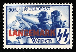 1944 +50fr Belgian Flemish Legion, Germany, Unissued Stamps, Complete Set