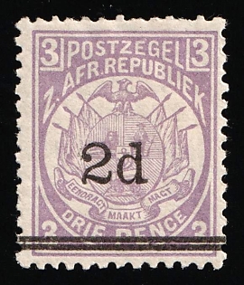 1887 2d on 3d Transvaal, South Africa, British Colonies, Perforation 12