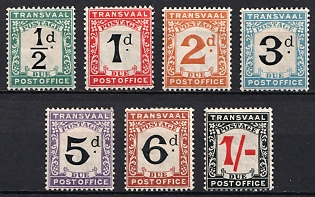 1907 Transvaal, South Africa, Postage Due Stamps, Complete Set