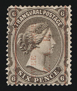 1885 2d on 6d Transvaal, South Africa, British Colonies