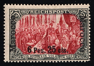 1900 6p 25c on 5m German Offices in Morocco, Germany